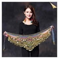 thumbnail image 4 of Belly Dance Coin Belt BellyDance Hip Scarf Golden Coins Belly Dance Costume Dancing Coin Belt, 4 of 7