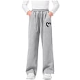 thumbnail image 2 of Qodauz Girls Wide Leg Sweatpants Warm Casual Athletic Pants Cute Print Sweat Pants with Pockets 5-15 Years, 2 of 6