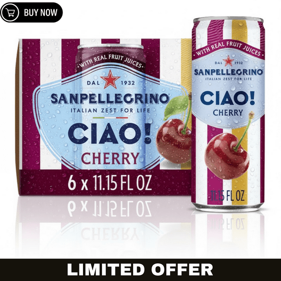 San Pellegrino Ciao Cherry Sparkling Water 11.15 fl oz 6 Cans