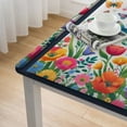 thumbnail image 4 of nygtbtfer s Spring Summer Table Cover Watercolor Tulip Tablecloth Plastic Tablecloth for Easter, Dining Kitchen Room Picnic Camping Party Holiday Decor,Elastic Edge White, 4 of 7