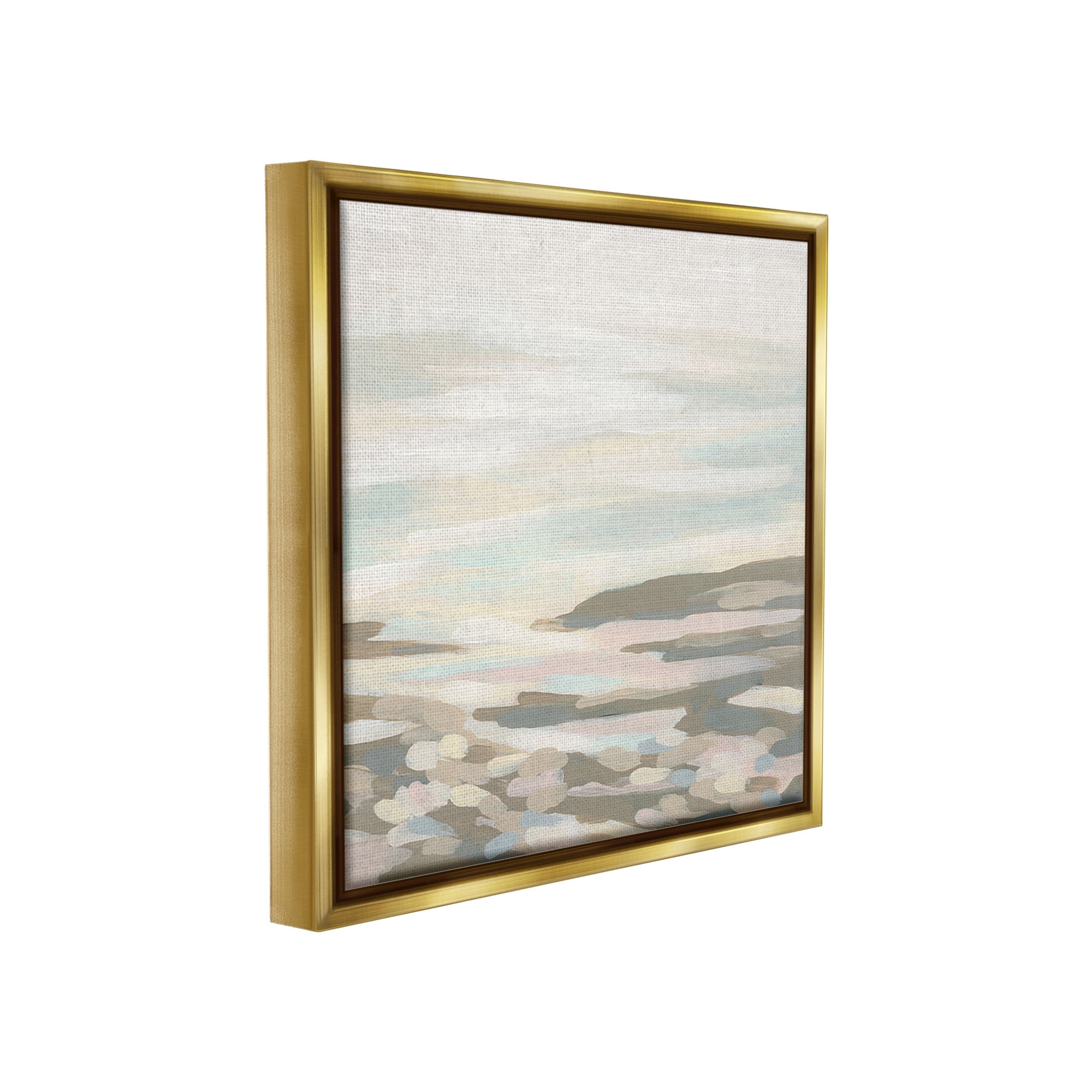 Stupell Industries Abstract Nautical Landscape Landscape Painting Gold Floater Framed Canvas Art Print Wall Art, 18 x 18