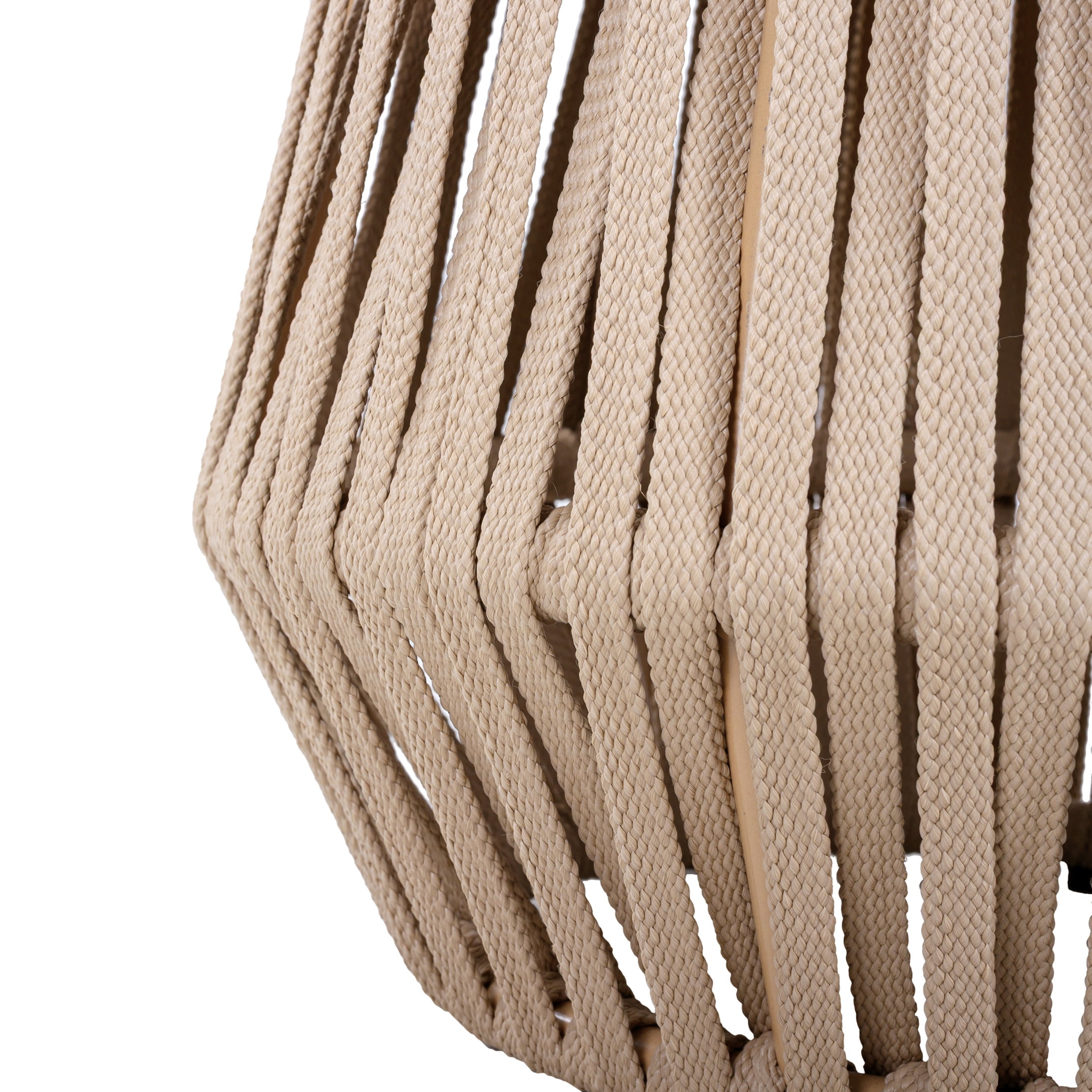 Christopher Knight Home Round Outdoor Acacia Wood Accent Side Table with Beige Rope, Light Teak Finish
