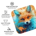 thumbnail image 3 of Pofeuu Fiery Red Maple Leaf Fox Print Coasters for Drinks, 4Pack PU Leather Coasters, Bar Drink Coasters for Tabletop Protection, Furniture from Damage-Square, 3 of 6