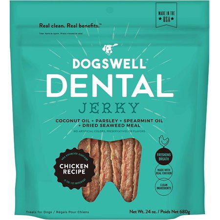 UPC: 0693804292865 | DOGSWELL Dental Jerky Dog Treats  Chicken  24 oz Pouch 1.5 Pound (Pack of 1)