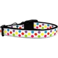 thumbnail image 1 of White Multi-Dot Nylon Dog Collar Sm, 1 of 1