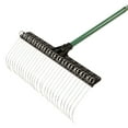 thumbnail image 3 of THE GROUNDSKEEPER II Green Rake 55-inch Lightweight Fiberglass Handle, 21-inch Head, Durable Steel Tines for Gardening, De-thatching or Professional Landscaping, 3 of 11