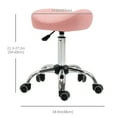 thumbnail image 3 of HOMCOM Tabouret Selle en Cuir PU Hauteur Réglable Chaise de Salon à Roulettes Rose, 3 of 10
