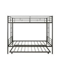 thumbnail image 6 of SYNGAR Twin over Twin Bunk Bed with Trundle, Loft Bunk Bed with Pull-out Trundle and Safe Full-length Guardrail, Metal Triple Bunk Bed can Convertible to 3 Single Platform Bed, 12 Slats Support, Black, 6 of 8