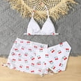thumbnail image 4 of TOWED22 Girls Swimsuit 3 Piece Bathing Suits Summer Bikini Set Cover Up Skirt Floral Print Ruffle Swimwear for 5-12Y Red,12-13 Y, 4 of 7