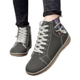 thumbnail image 3 of KELINFONG Womens High top Winter Snow Boots Sneakers Lace up Fuzzy Ankle Booties with Zipper Flat Short Boots, 3 of 7