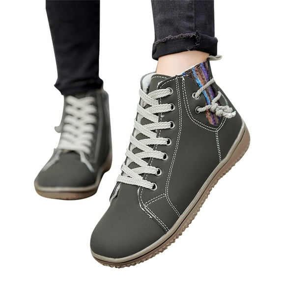 Oyedens Womens High Top Fashion Sneakers Plush Lined Winter Snow Boots Walking Ankle Booties Women
