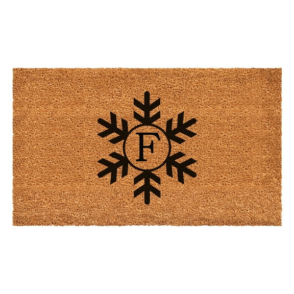 Snowflake Monogram Doormat, 24" x 48" (Letter F)