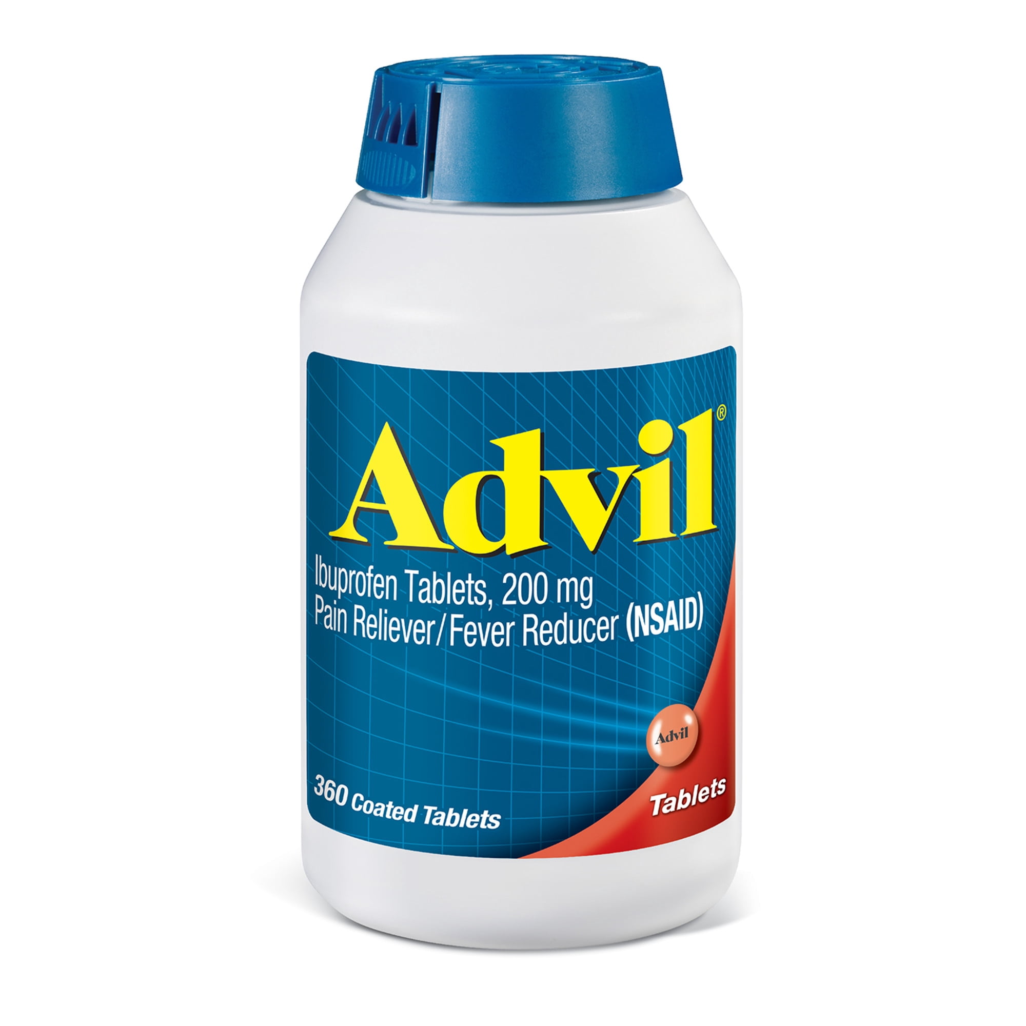 Advil Pain Reliever and Fever Reducer, Ibuprofen 200Mg for Pain Relief - 360 Coated Tablets