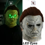 Oak Leaf LED Michael Myers Gray Latex Creepy Full Face Costume Mask