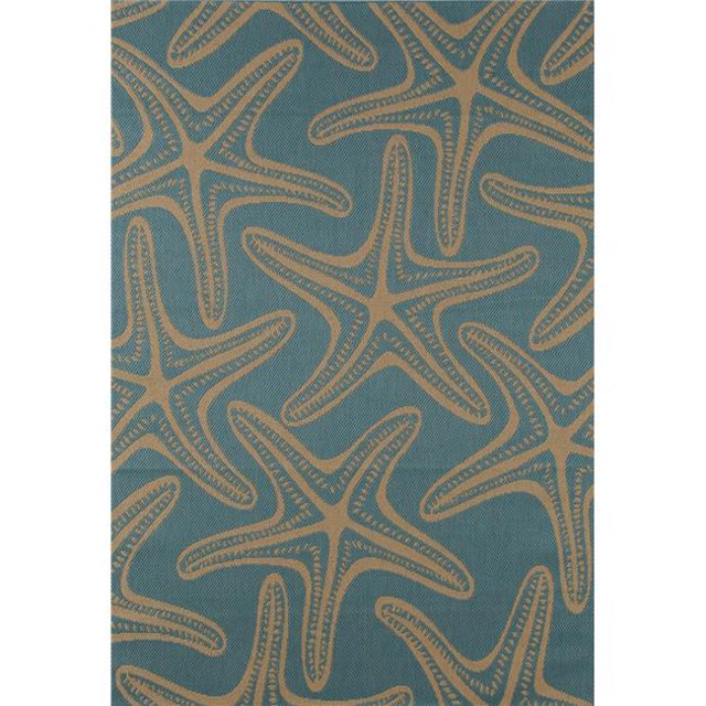 4 x 6 ft. Plymouth Collection Starfish Flat Woven Indoor & Outdoor Area Rug, Blue