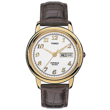 Timex Mens White Dial Gold Tone Mens Bro