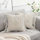 thumbnail image 3 of Throw Pillow Covers, Macrame Throw Pillows Case, Bohemian Pillow Cases for Bed, Couch, Sofa or Farmhouse, Set of 2 Decorative Cushion Cover with Tasse, 3 of 5