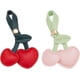 thumbnail image 1 of 2 llaveros de cerezas de piel sintética con forma de cereza para bolsos, color rojo y rosa., 1 of 6