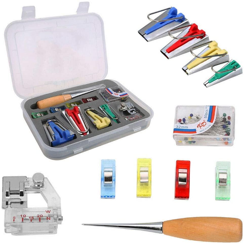 60PCS Bias Tape Makers, Fabric Bias Binding Tape Maker Kit Set for DIY