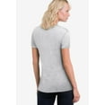 thumbnail image 2 of ellos Women's Plus Size Drapey V-Neck Tee - 22/24, Heather Grey, 2 of 6