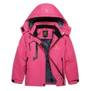 Keevoom Girls Waterproof Ski Jacket Kids Winter Warm Snow Coat Hood Fleece Raincoats