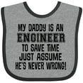 thumbnail image 3 of Inktastic My Daddy is an Engineer Funny Never Wrong Boys or Girls Baby Bib, 3 of 4