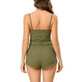 thumbnail image 3 of ENSEMBLES DE PYJAMA CHIC POUR FEMMES, HAUTS EN TRICOT AVEC SHORTS, 2 PIÈCES, VÊTEMENTS DE DORMITORY XS VERT, 3 of 6