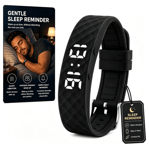 GJX Vibrating Wristband Alarm Clock for Heavy Sleepers,Silent Shock Alarm Bracelet Wearable Watch,Vibration Wrist Alarm for Deaf and Adhd Adults
