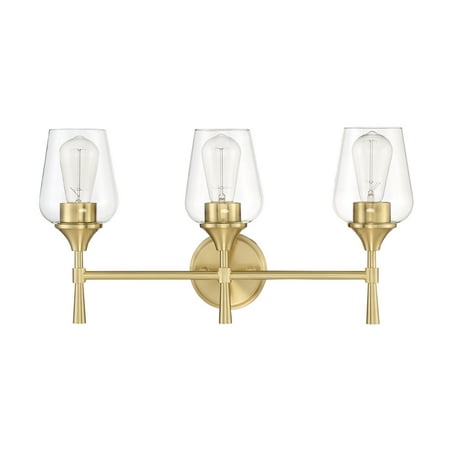 

Luminance Sunset Lighting F27013-18 Three Light Stella Vanity - Clear Glass - with Champagne Gold Finish