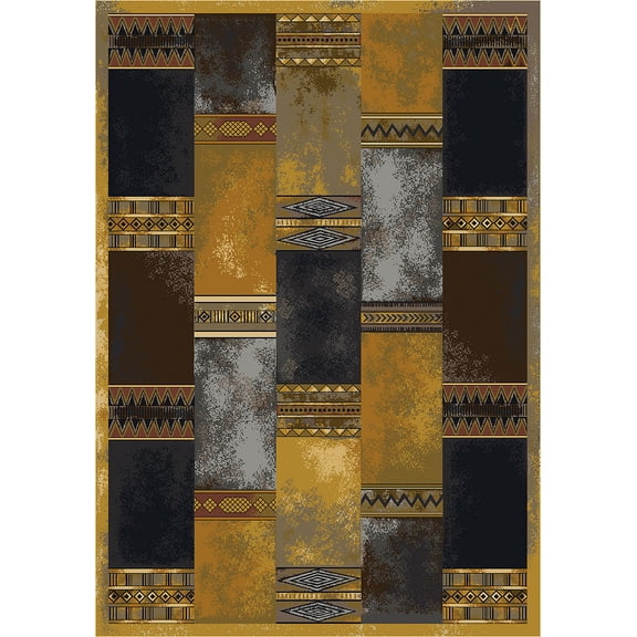 Milliken Top 30 Area Rug Nomad Butterscotch Basketweave Stripes 7' 8" x 10' 9" Rectangle