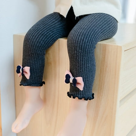 

Uccdo Toddler Girls Casual Knitted Leggings Kids Bowknot Flower Tights Pant Stockings 6M-4T