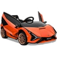 thumbnail image 4 of Lamborghini Electric Ride On Car, SESSLIFE 12v Remote Control Ride On Sports Car, Ride On Toys with Suspension, Headlight, 3-point Seat Belt, Orange, TE1940, 4 of 10