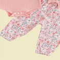 thumbnail image 6 of CAUYDY Preemie Going Home Outfits Newborn Girl Long Sleeve Romper Pants Hats Headband 4PCS Baby Matching Layette Set 0 3 6 Months Infant Winter Clothes Cute Orange Sizes 3-6 Months, 6 of 7
