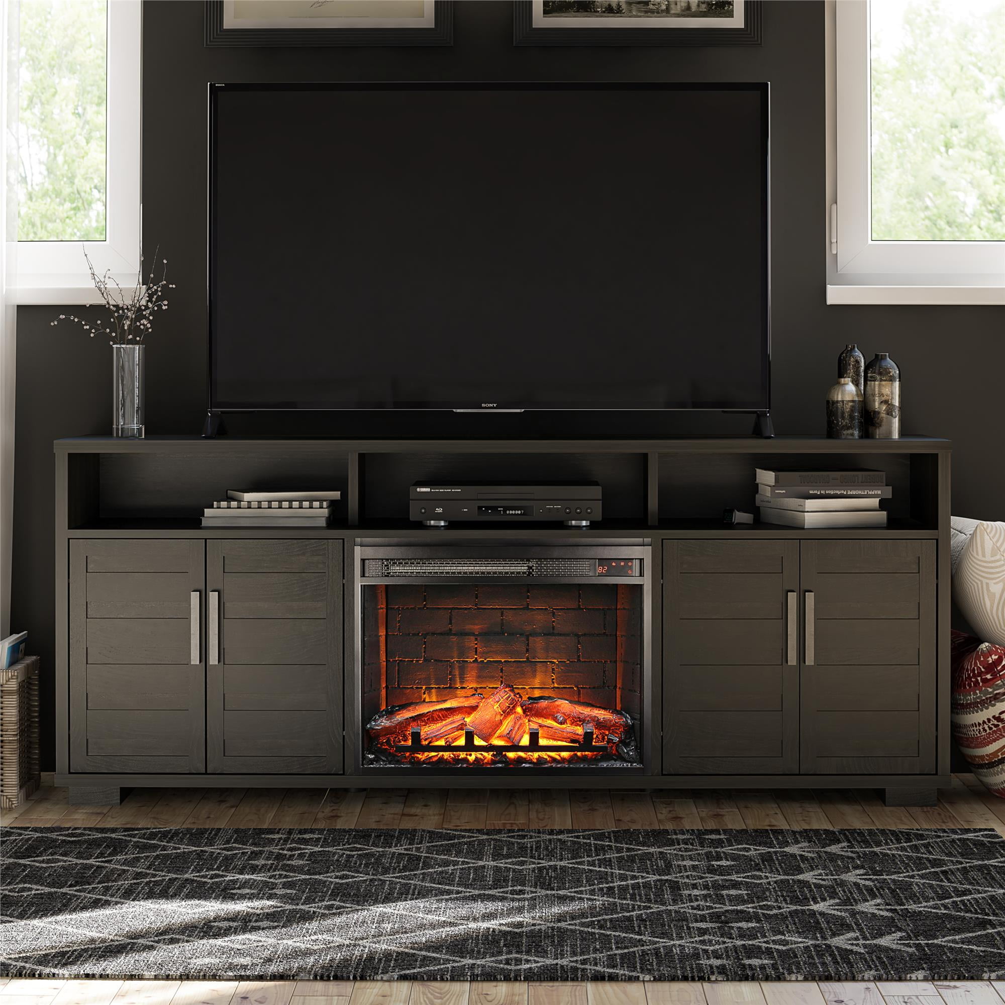 Ameriwood home vesca fireplace tv stand for sale tvs up to 75 inch