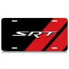 SRT Carbon Fiber Look Red Stripe Graphic Aluminum License Plate for Dodge Jeep Chrysler
