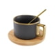 thumbnail image 2 of Juego de 4 Tazas de Ceramica con Base Y Cuchara gris Storyland TAZ 057, 2 of 2