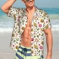 thumbnail image 7 of Sikiie Fall Fruits And Vegetables Print Men's Hawaiian Shirt, Summer Beach Button Pocket Short Sleeve T-Shirt,3X-Large, 7 of 7
