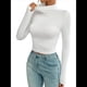 thumbnail image 1 of Camisetas Básicas para Mujer, Tops Cortos Ajustados para Salir, Lindas Camisetas de Cuello Alto para Adolescentes, Ropa de Larga Y2K S, 1 of 9