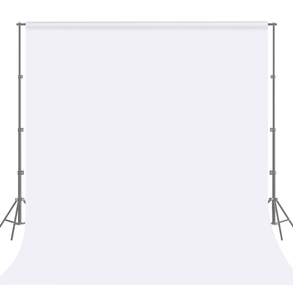 STARPOLARIS White Background Photography Cloth 7x10 ft (200x300 cm) High Density Polyester Fabric Pure Black Photo Backdrop Foldable Washable Seamless Photo Shoot Portrait Party