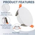 thumbnail image 4 of Uxcell 4Pcs 95mm/3.7" Round Ceiling Cover Plate, LED Downlight Hole Trim Wall Hole Spring Mount Decorative Flat Cap Access Panel for 2.2-3.3 Inch Ceiling or Wall Openings, Matte White, 4 of 7