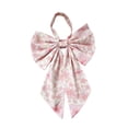 thumbnail image 1 of Printed Fabric Large Bow with Scallop Trim Hanging Ribbon Multicolor Big Bow Ornament for Curtain Tieback Door Wreath Wall Birthday Party, 1 of 4