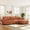 Orange, variant on Harper & Bright Designs L-Shaped Sectional Sofa Set with Movable Ottoman, 3-Seat Couch with Extra-large Seat, Boucle Upholstered Sectional Sofe with Pull-line Design, 110", Cream