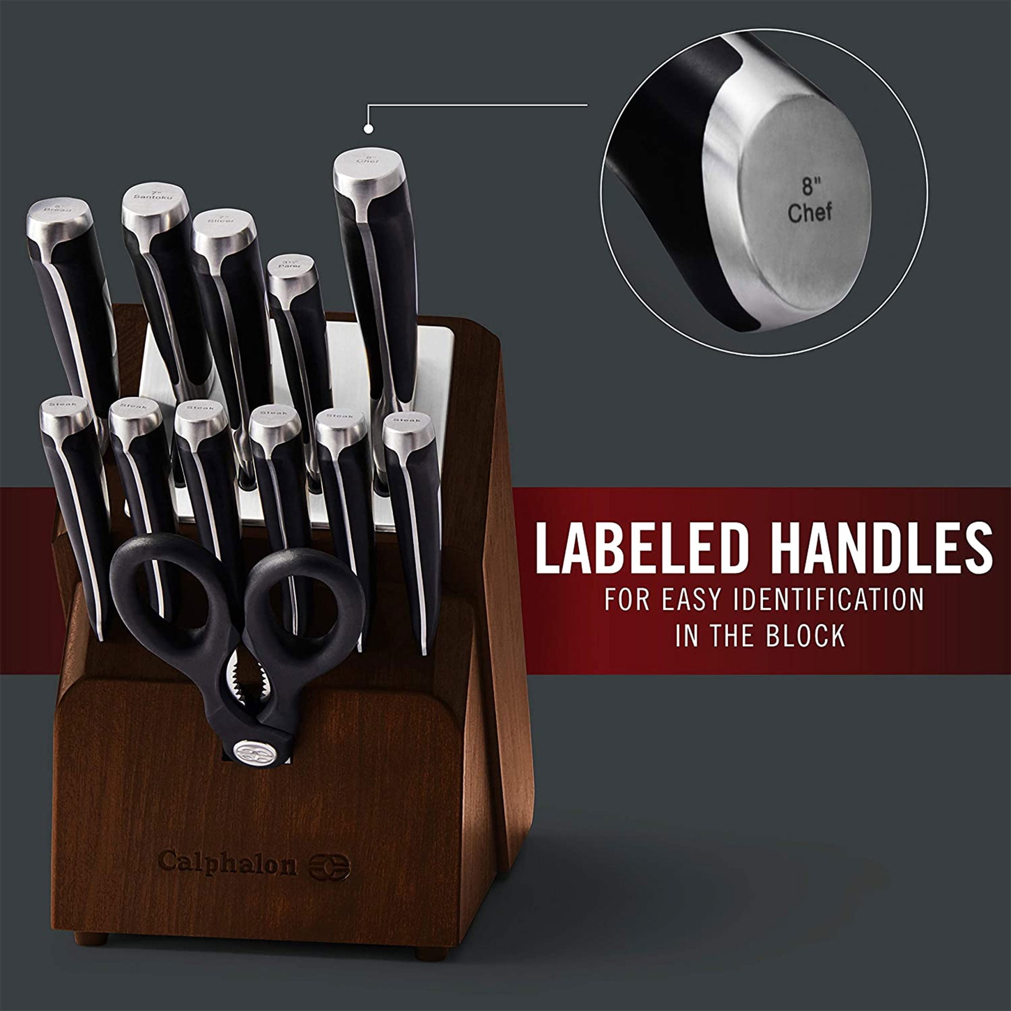Calphalon Precision SharpIN Nonstick 13-Piece Knife Set w/ Sharpening Block