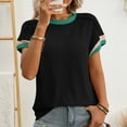 thumbnail image 7 of ECZHAW ,Womens Color Block Oversized Tops Trendy Casual Summer Textured Ribbed Knit T Shirts Loose Fit Short Sleeve Tshirts, sales today deals, 7 of 7