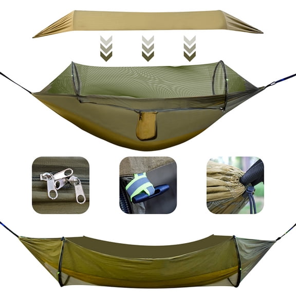 Suodoka Waterproof Camping Hammock Portable Hanging Hammock with Mosquito Net and Sunshade Canopy for Outdoor Backpacking Hiking