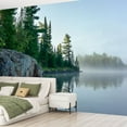 thumbnail image 2 of Peel and Stick Wallpaper Waterproof Morning Reflections Foggy Wilderness Lake Wall Mural Decor Self Adhesive and Removable 69in x 98in, 2 of 8