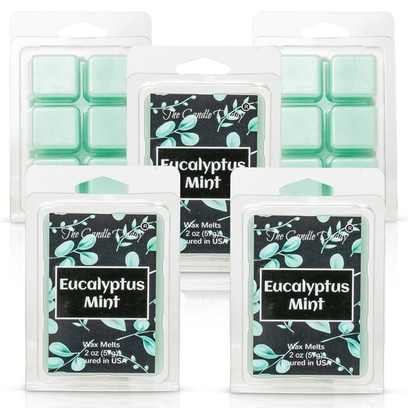 Eucalyptus Mint -  Refreshing Mint Eucalyptus Scented Melt- Maximum Scent Wax Cubes/Melts- 1 Pack -2 Ounces- 6 Cubes