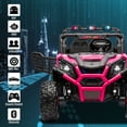 thumbnail image 4 of LUIBAS 24V 4x4 2-Seater Ride on Buggy Battery Powered Kids Electric Car Off-Road Vehicles w/ Remote Control, Bluetooth for Ages 3+ Kids, Pink, 4 of 8