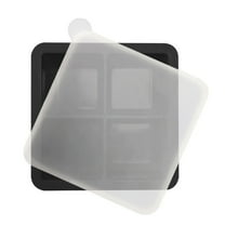 4 Grid Silicone Ice Tray With Lid, Silicone Ice Cube Trays for Freezer, Reusable Ice Maker For Juice Drinks Coffee , Large Ice Cube Molds, Easy Release Delivering