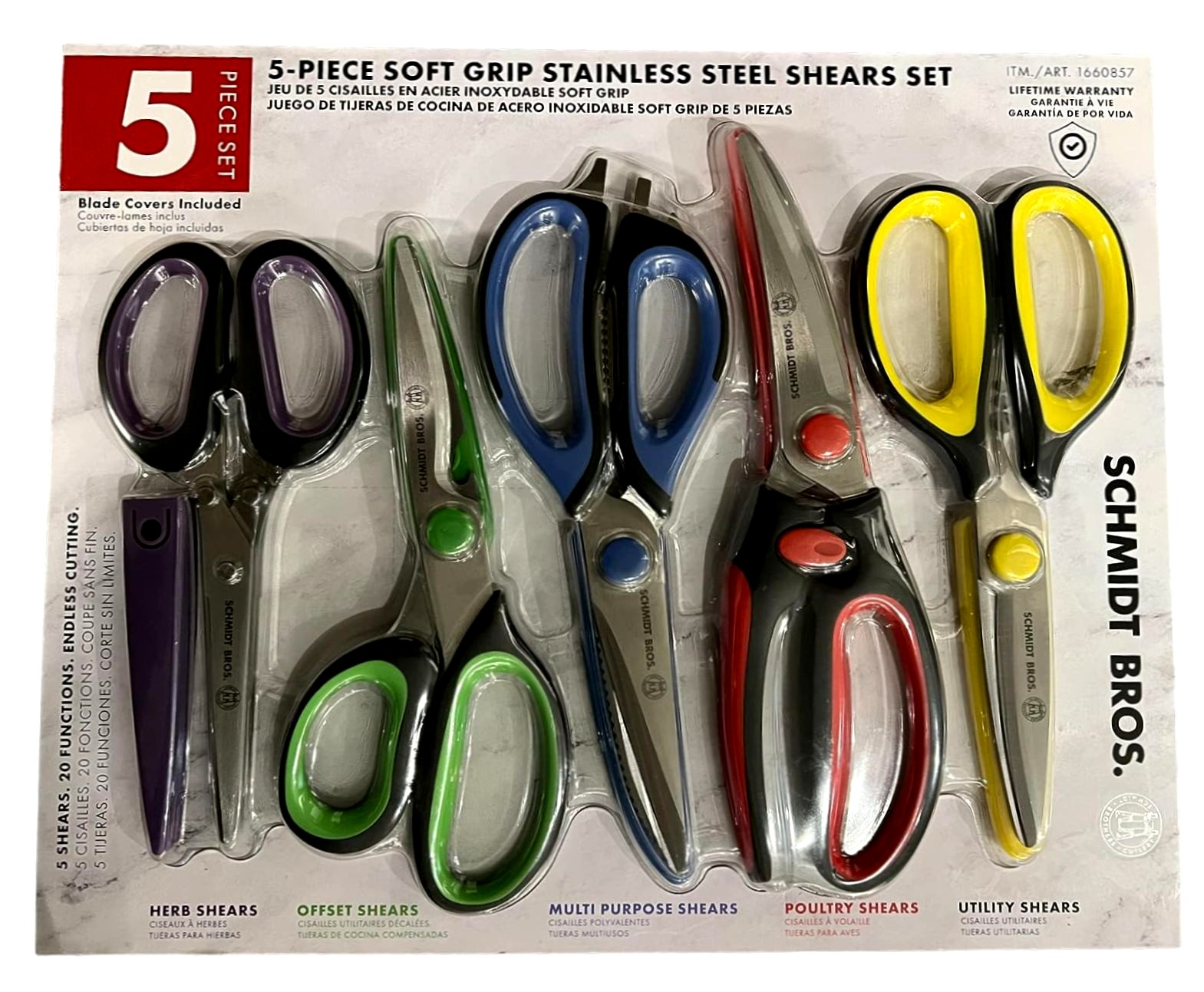 Schmidt Bros Stainless Steel Scissors Set Shears Set 5Pc 20 Functions